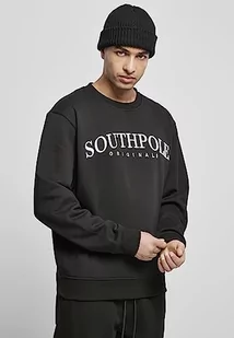 tb international gmbh Męska bluza SouthPol Script 3D Embroidery Crew, czarna, XXL - Bluzy męskie - miniaturka - grafika 1