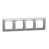 Klawisze i ramki - Ramka poczwórna SEDNA Design & Elements srebrne aluminium - miniaturka - grafika 1
