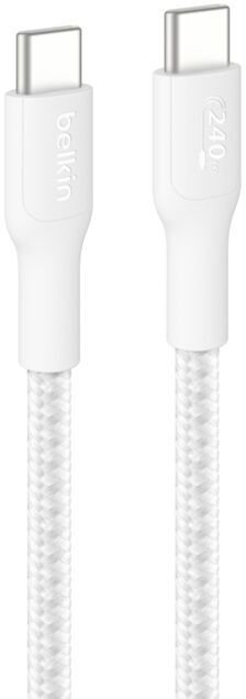 Kabel USB Belkin USB-C/USB-c kabel 240W 3m pleciony, biały CAB025hq3MWH