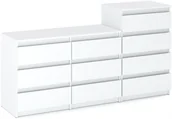 Komody - Nowoczesna Komoda SZAFKA10 szuflad 160CM Biały Mat - miniaturka - grafika 1