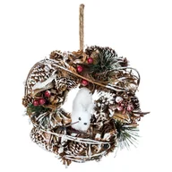 Ozdoby bożonarodzeniowe - Wianek świąteczny z motywem wiewiórki FÉÉRIC LIGHTS AND CHRISTMAS, 19 cm - miniaturka - grafika 1