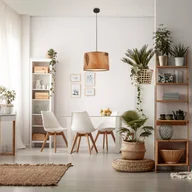 Lampy sufitowe - Briloner Lampa wisząca Mata, 1-punktowa, brązowa, tkanina, Ø 35 cm - miniaturka - grafika 1