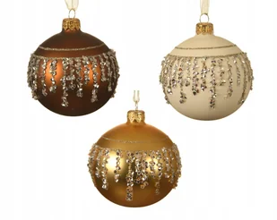 Bombka Świąteczna Zdobiona Brokatowa 8 Cm - Bombki - miniaturka - grafika 1
