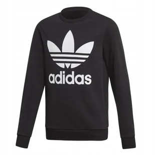 Bluza dziecięca adidas Trefoil Crew Sweatshirt Originals ED7797 czarna 140 - Bluzy dla dziewczynek - miniaturka - grafika 1