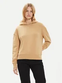 Bluzy damskie - Calvin Klein Bluza Nano Logo K20K207202 Beżowy Relaxed Fit - miniaturka - grafika 1