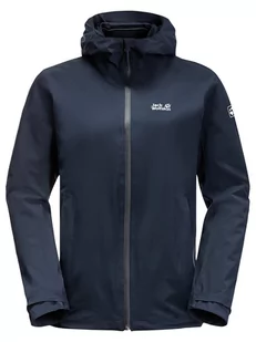 Jack Wolfskin Kurtka przeciwdeszczowa "Pack & Go" w kolorze granatowym - Kurtki i kamizelki sportowe damskie - miniaturka - grafika 1