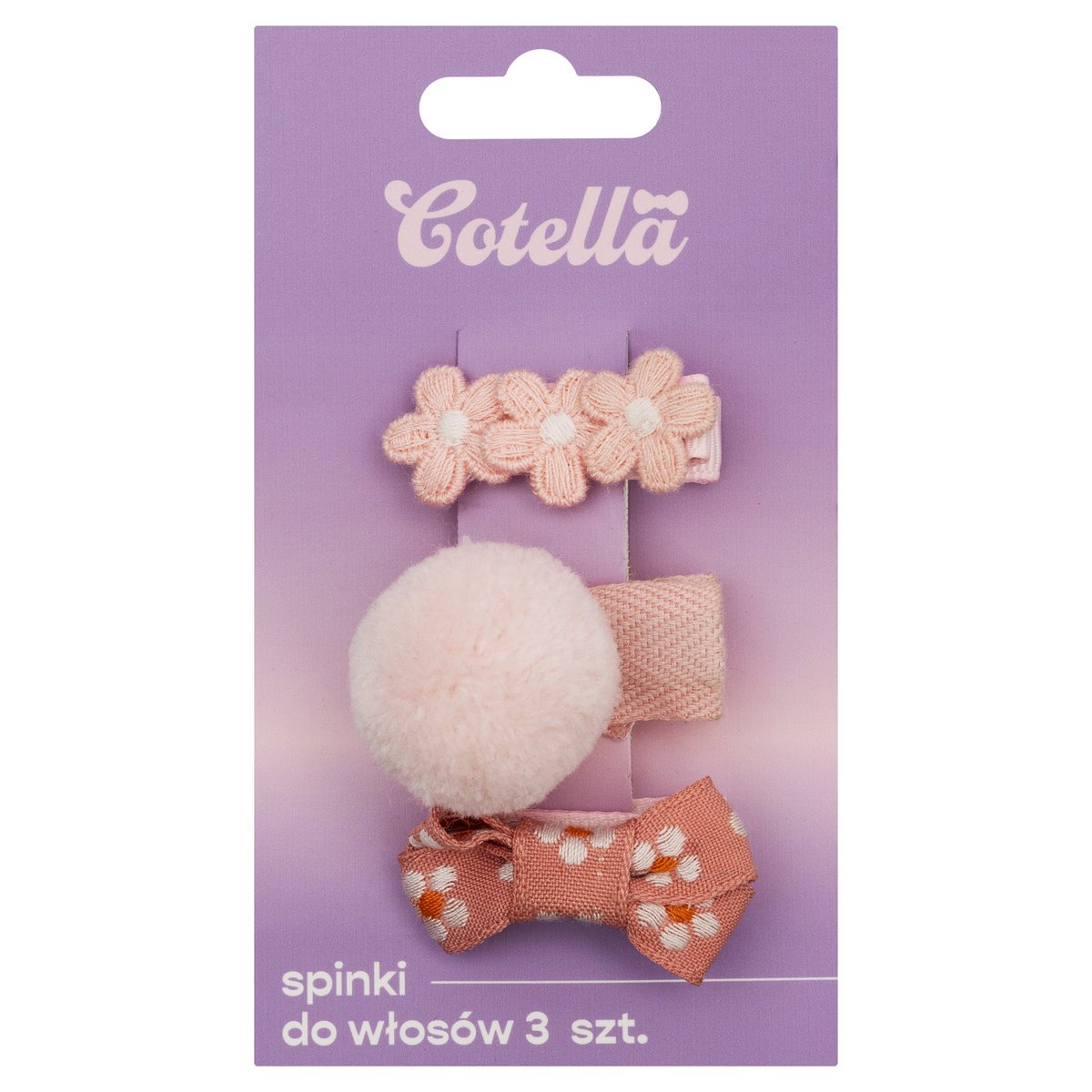 Spinki do włosów, Cotella, Sweet Blush, 3 szt.