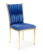 Krzesła - Krzesło do jadalni K436 granatowe na złotych nogach - miniaturka - grafika 1