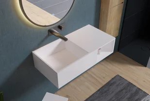 Bernstein Umywalka ścienna z półeczką PB2037 odlew mineralny biały mat - Umywalki Bernstein Umywalka ścienna z półeczką PB2037 odlew mineralny biały mat - Umywalki - miniaturka - grafika 1