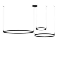 Lampy sufitowe - Lampa wisząca Jolieta czarno-biała LED 102W 3000K-6000K 9900lm ringi wym: 120 x 80 x 80 cm aluminium IdeaLED - miniaturka - grafika 1