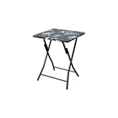 Stoły ogrodowe - Stół składany Flower Black 60 x 75 cm w kwiaty czarny - miniaturka - grafika 1