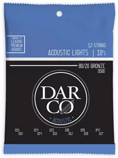Martin D500 Darco Acoustic Light 80/20 Phosphor Bronze struny do gitary akustycznej dwunastostrunowej 10-47 - Struny gitarowe  - miniaturka - grafika 1