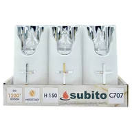 Lampiony i znicze - Wkłady Do Zniczy Led Subito C707 H150 6 Sztuk Srebrno-Biały - miniaturka - grafika 1