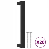 Meble modułowe i akcesoria - Uchwyty do szafek, 20 szt., czarne, 160 mm, stal n - miniaturka - grafika 1