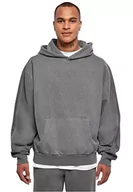Bluzy męskie - Urban Classics Męska bluza z kapturem, Heavy Terry Garment Dye Hoody Sweatshirt, ciemnoróżowa, XL, ciemny., XL - miniaturka - grafika 1