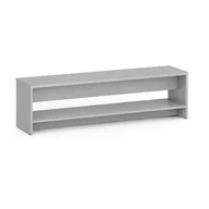 Wyposażenie sportowe i gimnastyczne - Ławka szatniowa z półką na obuwie, wzmocniona, 1500 mm, szara - miniaturka - grafika 1