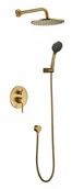 Zestawy prysznicowe - Blue Water Denver Zestaw prysznicowy podtynkowy z deszczownicą złoty szczotkowany 5901730616729 - miniaturka - grafika 1