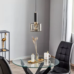 Lampa wisząca Viva, dym/czarna/chromowa 1-punktowa - Lampy sufitowe - miniaturka - grafika 2