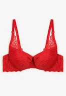 Biustonosze - Czerwony Biustonosz Koronkowy z Efektem Push Up Grateria - miniaturka - grafika 1