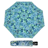 Parasole - Parasol damski Doppler Fiber Paisley Blue półautomatyczna składana wzór - miniaturka - grafika 1