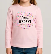Koszulki dla dziewczynek - Koszulka na Dzień Kropki z długim rękawkiem dla dziewczynki - miniaturka - grafika 1