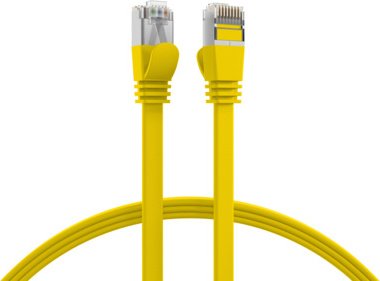 EFB EFB EFB Electronic Patch Cable RJ 45 M to RJ 45 M 25 cm U/FTP CAT 6a shaped flat yellow K5545GE.0,25 K5545GE.0,25