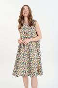 Sukienki - Luźna wiskozowa sukienka w kolorowe kwiaty - Greenpoint - miniaturka - grafika 1