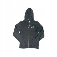 Bluzy damskie - Rozpinana szara bluza damska kaptur AMERICA S - miniaturka - grafika 1