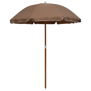 Parasol ogrodowy na stalowym słupku, 180 cm, taupe - Parasole ogrodowe - miniaturka - grafika 1