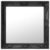 Lustra - vidaXL Lustro ścienne w stylu barokowym, 60x60 cm, czarne - miniaturka - grafika 1