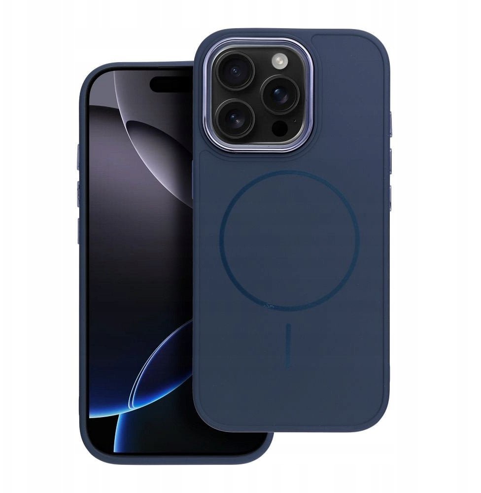 Futerał FRAME MAG COVER kompatybilny z MagSafe do IPHONE 16 PRO granatowy