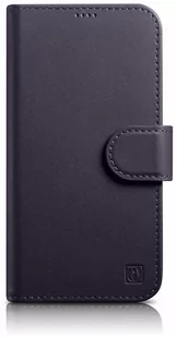 iCarer Wallet Case 2in1 etui iPhone 14 skórzany pokrowiec z klapką Anti-RFID ciemnofioletowy (WMI14220725-DP) - Etui i futerały do telefonów - miniaturka - grafika 1