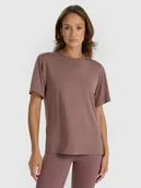 Koszulki i topy damskie - 4F T-shirt oversize z modalem damski - brązowy L - miniaturka - grafika 1