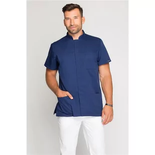 Bluza medyczna męska ze stójką granatowa Rozmiar: XS - Odzież medyczna - miniaturka - grafika 1