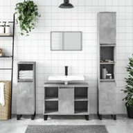 Szafki łazienkowe - Szafka łazienkowa betonowa szara 80x33x60 cm materiał drewnopochodny - miniaturka - grafika 1