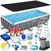 Baseny ogrodowe - Basen ogrodowy stelażowy 549x274x122cm Bestway zestaw 18w1 56465N - miniaturka - grafika 1