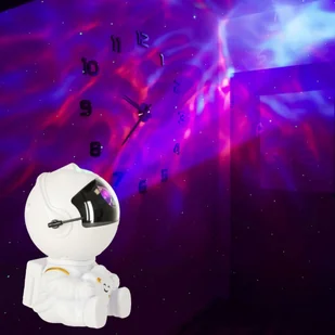 Lampka nocna dla dzieci projektor gwiazd astronauta z gwiazdką na pilot biała - Wyposażenie pokoiku dziecięcego - miniaturka - grafika 10