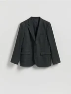 Kurtki męskie - Reserved - Marynarka slim fit z wiskozą - ciemnozielony - miniaturka - grafika 1