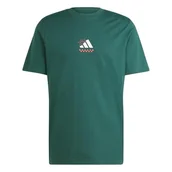 Koszulki męskie - adidas Mężczyźni Three Slice Life, Pizza Back Graphic Tee, Short Sleeve, Collegiate Green, M - miniaturka - grafika 1