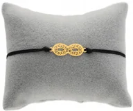 Bransoletki - ZŁOTA BRANSOLETKA sznurkowa NIESKOŃCZONOŚĆ AŻUR INFINITY SREBRO 925 - miniaturka - grafika 1