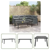 Ławy i stoliki kawowe - The Living Store Stolik kawowy ogrodowy antracytowy 110x55x35cm stalowy - miniaturka - grafika 1