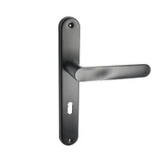 Klamki - Klamka do drzwi wewnętrznych z długim szyldem na klucz Oval Czarna - miniaturka - grafika 1