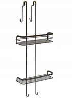 Półki łazienkowe - Czarna wisząca półka łazienkowa dwupoziomowa Origin - Metaltex - miniaturka - grafika 1