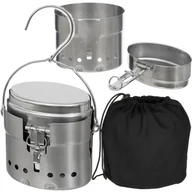 Zestawy garnków i patelni - Szwedzki zestaw do gotowania M40 stal nierdzewna 3-częściowy - miniaturka - grafika 1