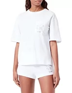 Spodenki damskie - KARL LAGERFELD Kobiety Komplet Ikonik 2.0 Szorty + T-Shirt, Biały, XL - miniaturka - grafika 1