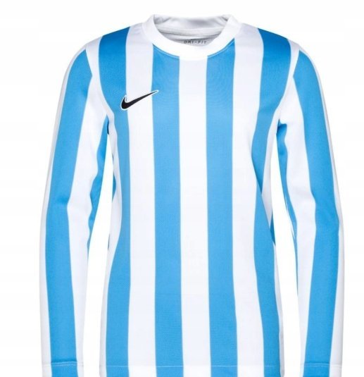 NIKE BLUZKA Z DŁUGI RĘKAWEM NIEBIESKO BIAŁA Z HAFTEM 158-170 K_A