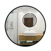 Lustra - DUŻE Lustro Profilmat OKRĄGŁE 100 CZARNA rama PREMIUM - miniaturka - grafika 1