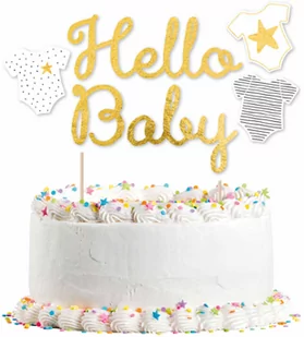 Topper na tort Hello Baby - 1 szt. - Baby shower i roczek - miniaturka - grafika 1