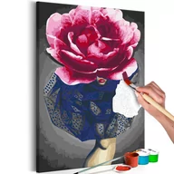 Malowanie po numerach - Obraz do samodzielnego malowania - Kobieta kwiat (rozmiar 40x60) - miniaturka - grafika 1