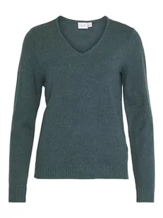 Vila Damski sweter Viril L/S z dekoltem w serek, Ponderosa Pine/Szczegóły: ciemny melanż, M - Swetry damskie - miniaturka - grafika 1